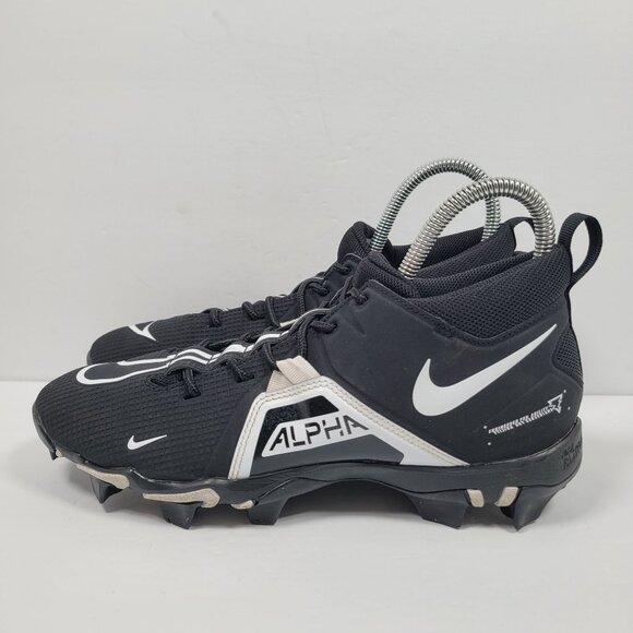 Nike Alpha Menace 3 Shark Men’s Black & White Football Cleats CV0582-001 US Sz 8 - Picture 2 of 8